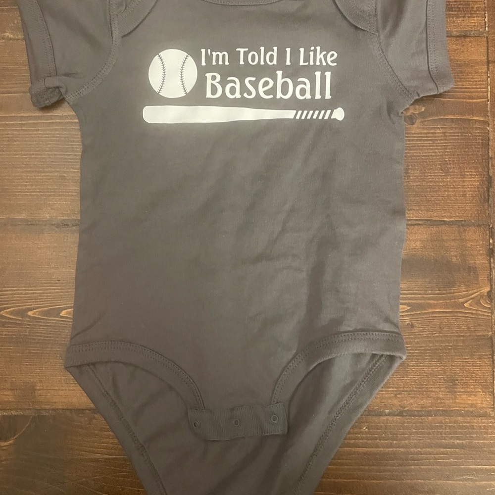 Rabbit Skins Gray Baby Onesie with White Print - Picture 2 of 3